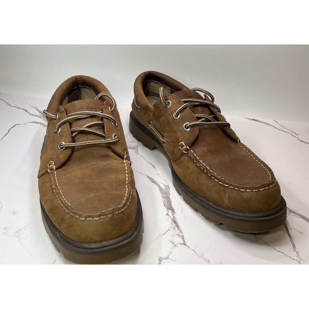 Sperry Top Sider Mens Boat Shoe STS10086 Brown Leather Waterproof Sz 8.5